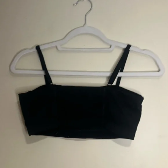 Gymshark Black Bandeau Style Sports Bra Sz Med - Picture 5 of 7